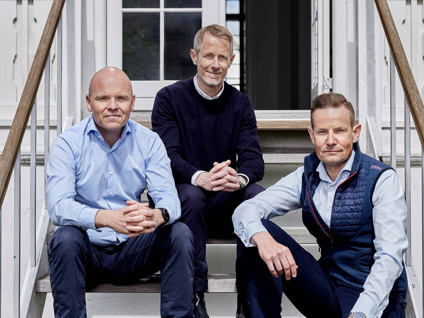 Troels Øberg, tv., Rasmus Lund, og Laurits Bach Sørensen, seniorpartnere og co-foundere af Nordic Alpha Partners, har fået to nye i partnerkredsen. | Foto: Nap