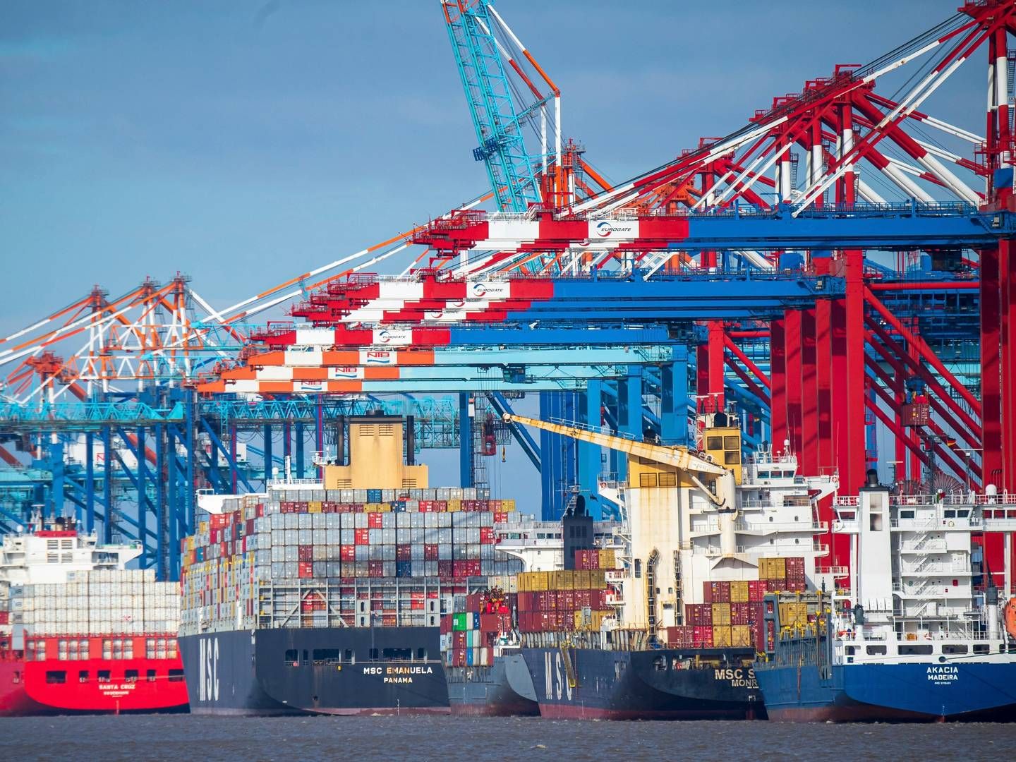 Shippingindustrien har i dag et globalt mål om at nedbringe sin udledning med mindst 50 pct. inden 2050. Mange lande ønsker dog, at ambitionerne bliver hævet markant. | Foto: Sina Schuldt/AP/Ritzau Scanpix