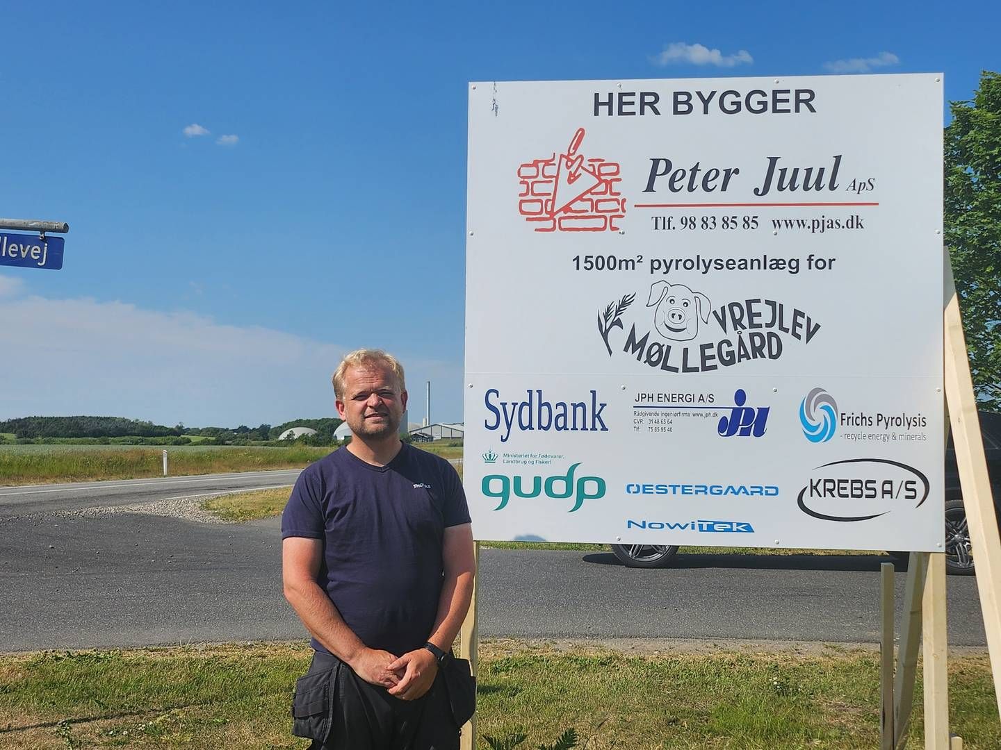 Thomas Kjær er klar med et større byggeri på Olesminde Landbrug ved Vrå. | Foto: Vrejlev Pyrolyse