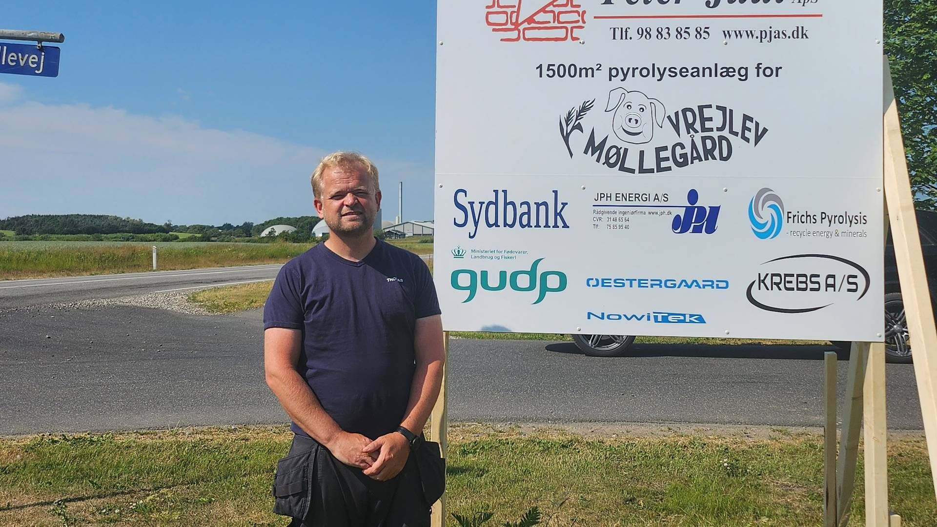 Thomas Kjær har snart pyrolyseanlæg klar på Olesminde Landbrug ved Vrå. | Foto: Vrejlev Pyrolyse