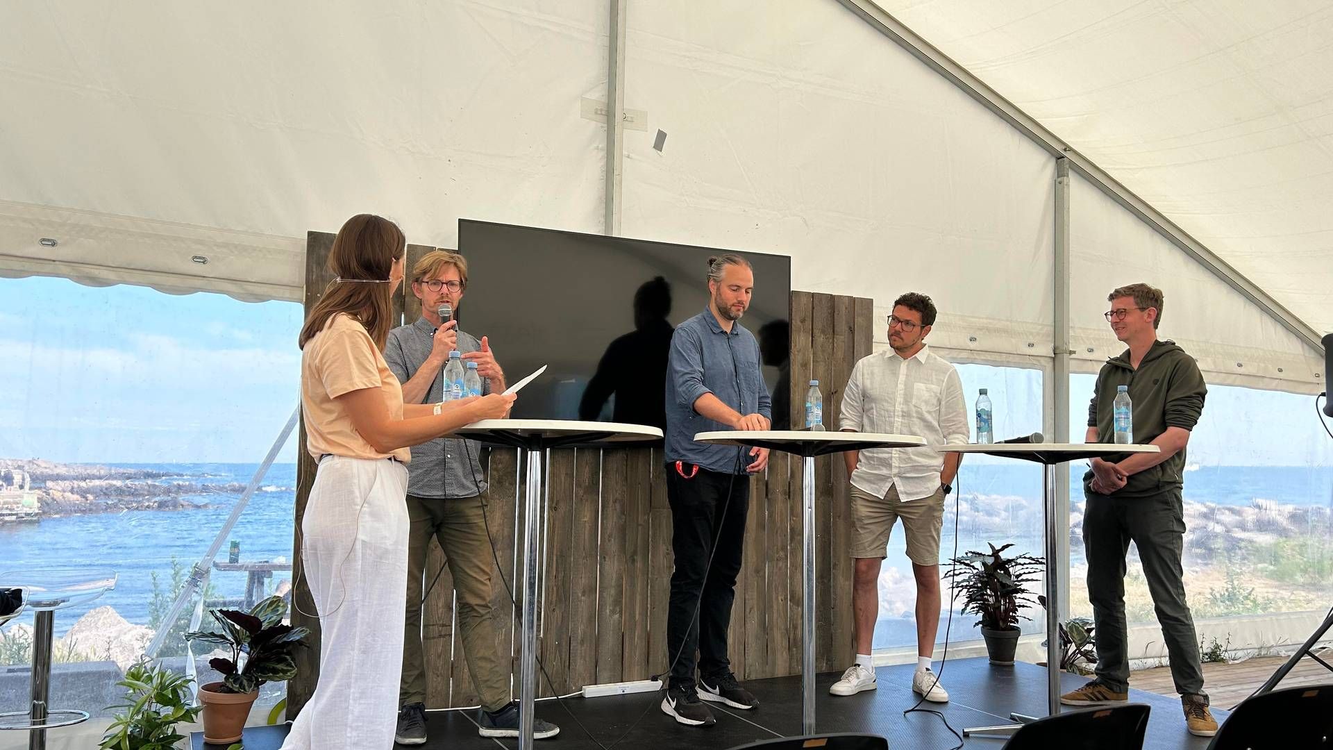 Panelet fra venstre mod højre: Bjarke Fonnesbech, Let's Go, Lasse Riber Rosholm, E.On, Morten Jakobsen, Share Now, Karsten Lauritzen, DI Transport. | Foto: Foto: Mads Oddershede