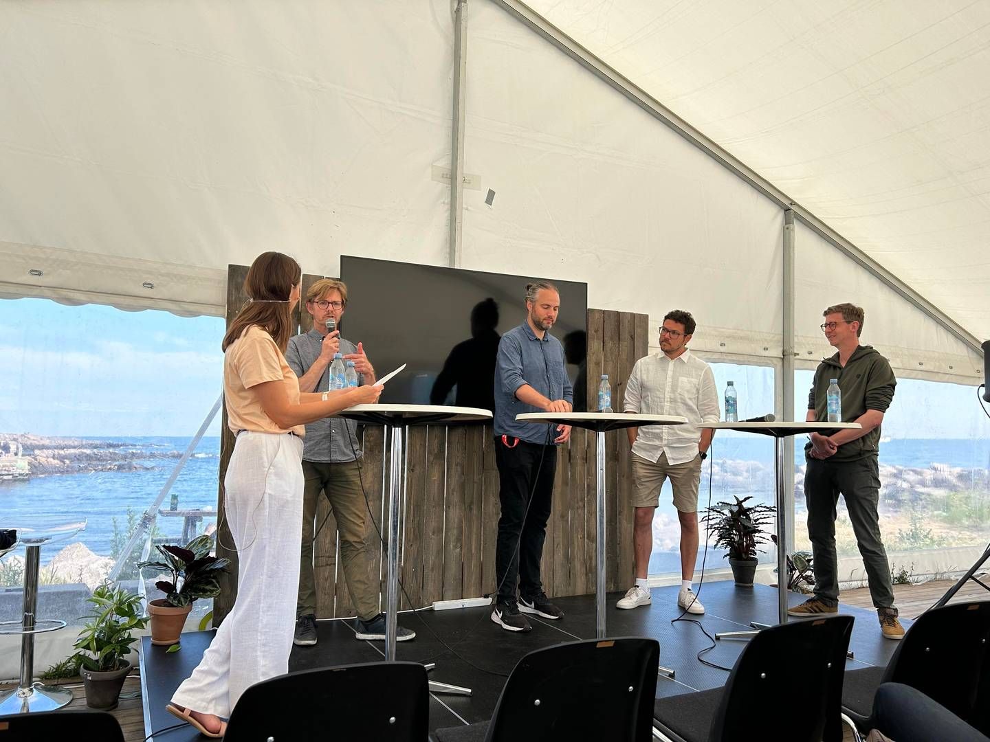 Panelet fra venstre mod højre: Bjarke Fonnesbech, Let's Go, Lasse Riber Rosholm, E.On, Morten Jakobsen, Share Now, Karsten Lauritzen, DI Transport. | Foto: Foto: Mads Oddershede