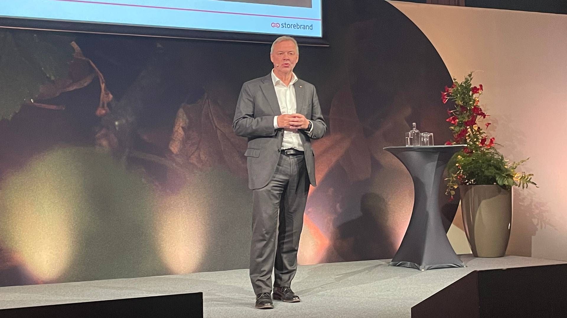 BETS ON SUSTAINABILITY: ”We’re taking many different sustainability factors into account when we invest, because we believe that this ensures the value of the assets we manage,” said group CEO Odd Arild Grefstad of Storebrand at the 2023 conference in Oslo last week.