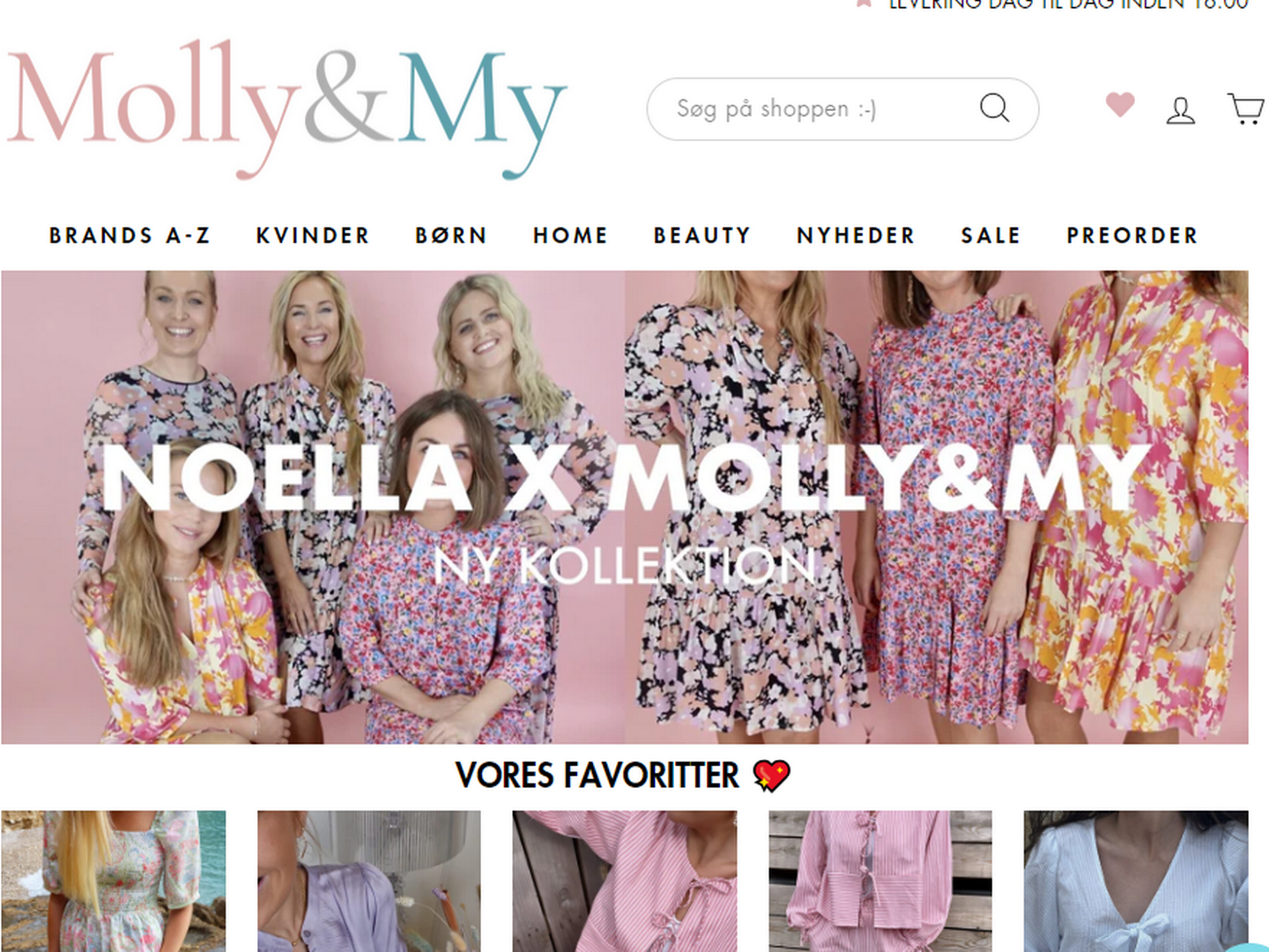 Molly & My startede med et sortiment bestående af børnetøj, men udvidede i 2017 med et sortiment til kvinder. Foto: Screenshot af Molly & Mys webshop.