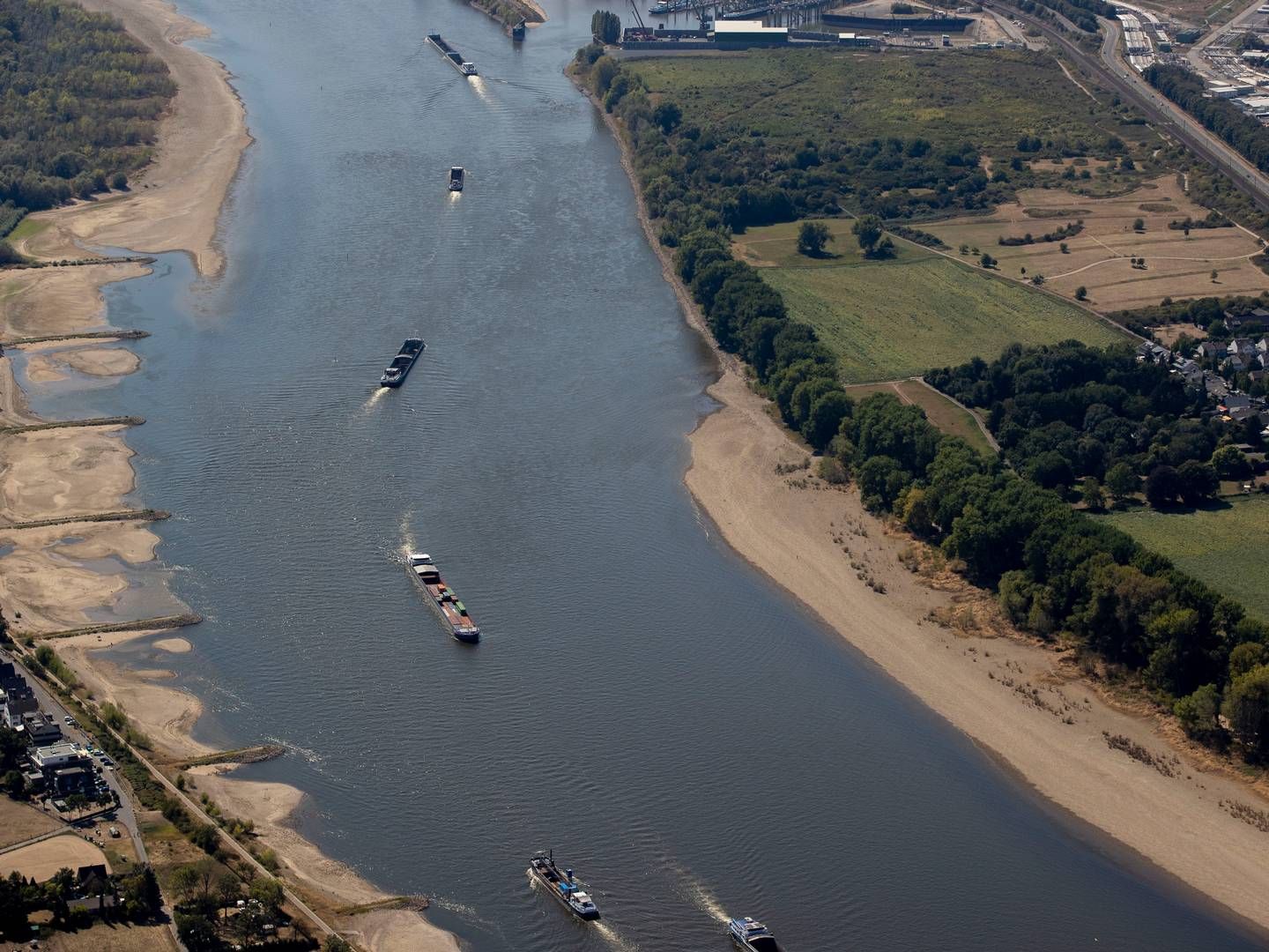 Last summer, low water levels made it difficult to navigate the Rhine river. A similar situation could be seen this year. | Photo: Christoph Reichwein/AP/Ritzau Scanpix