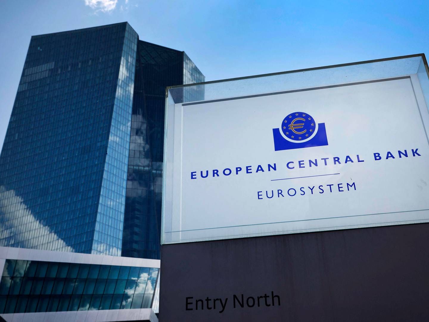 Den Europæiske Centralbank, ECB, har hjemme i Frankfurt i Tyskland. | Foto: Daniel Roland/AFP/Ritzau Scanpix