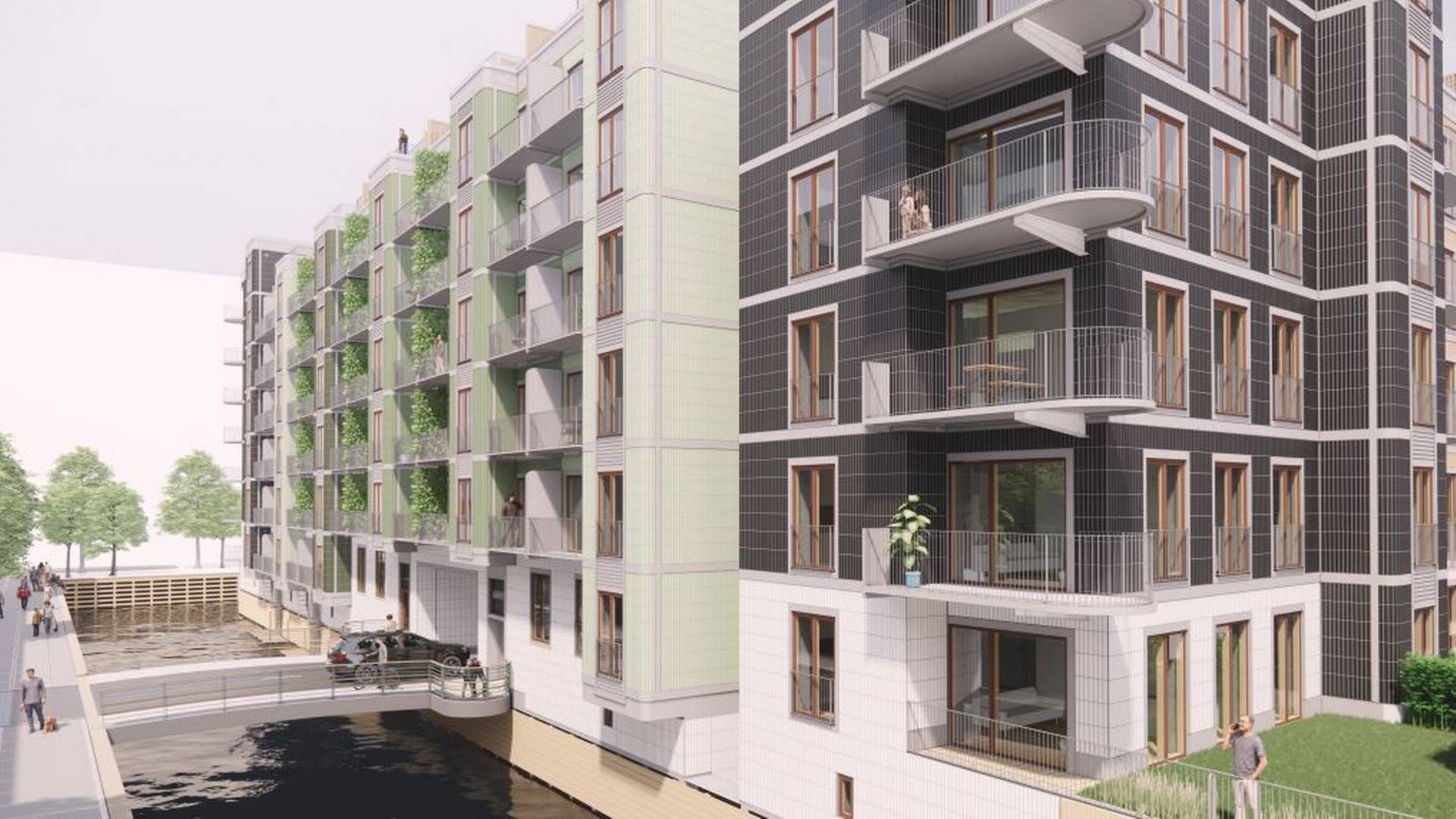 Flere nye boligprojekter er på vej i Sluseholmen. De 229 ejerboliger skal bygges på Metrogrunden. Metroen forventes åbnet i 2024. | Foto: PR-visualisering / Over Byen Arkitekter