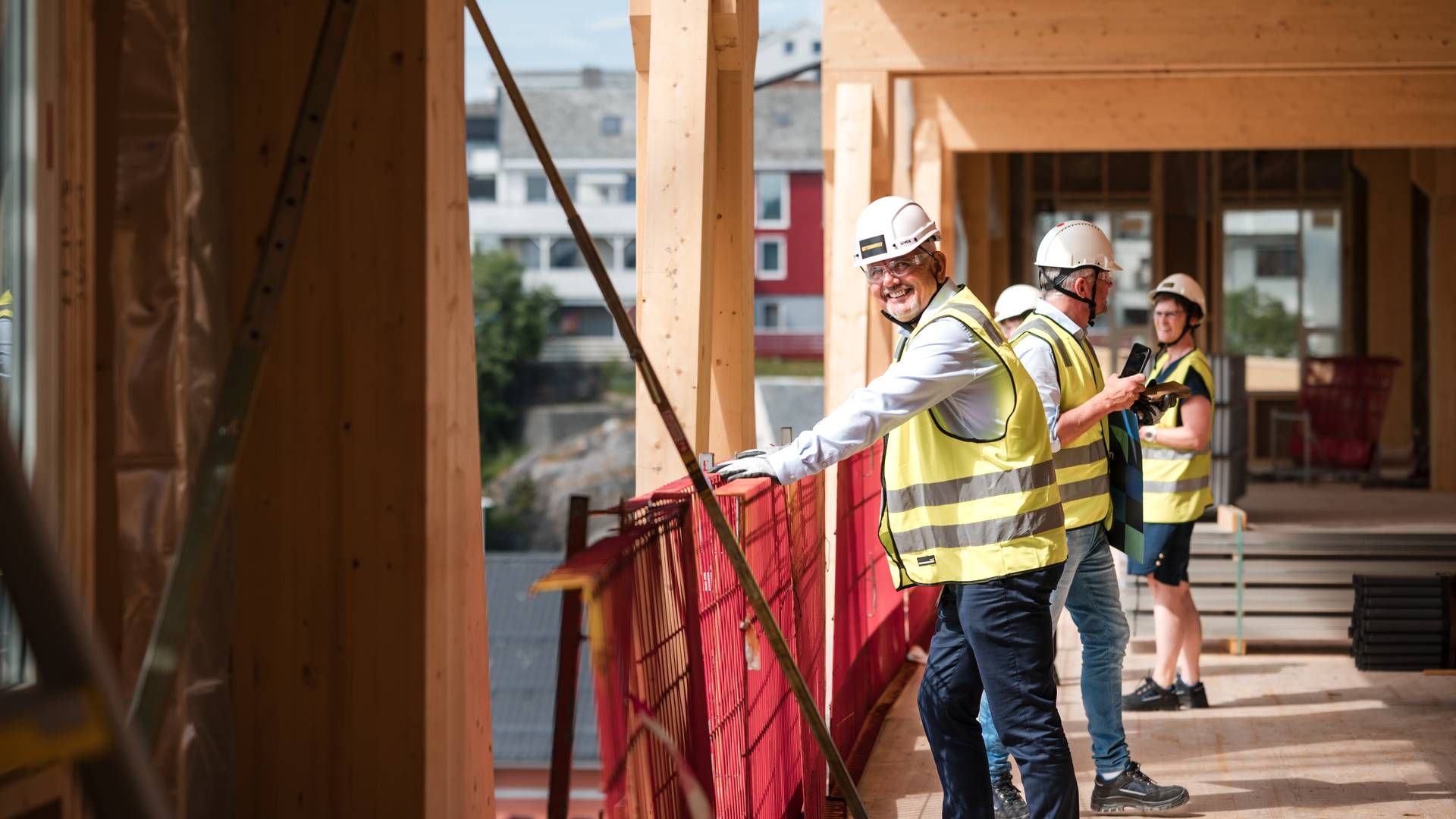 Banksjef Tore Vevang i Sparebanken Møre på byggetomten til Campus Kristiansund. | Foto: André T. Ormset-Paredes