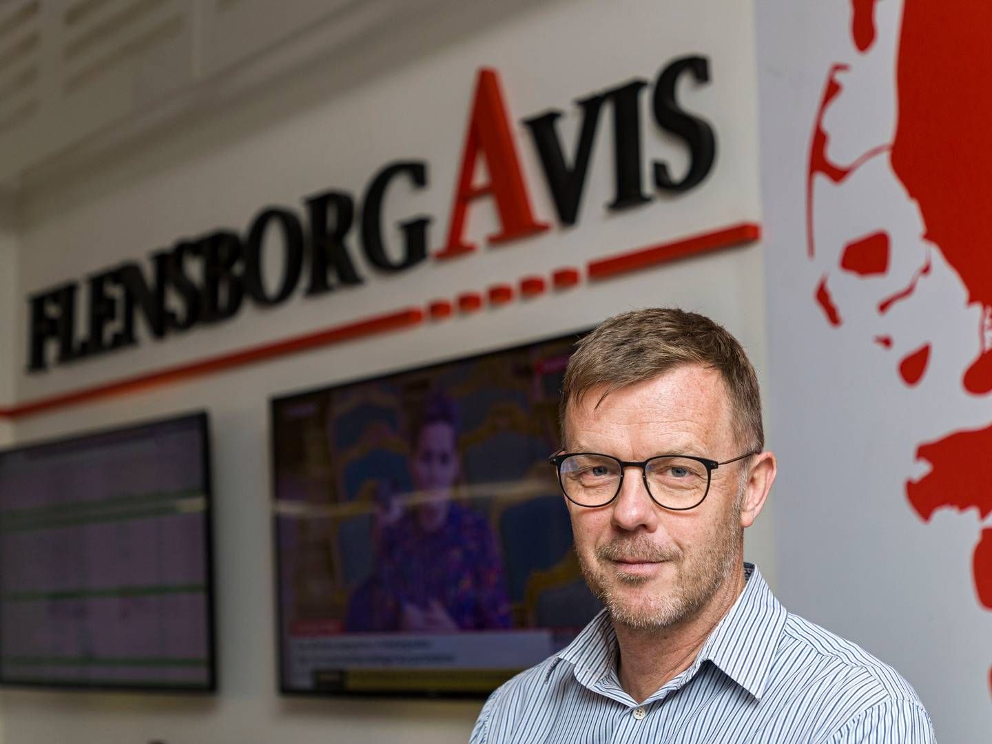 Ansvarshavende chefredaktør og adm. direktør Jørgen Møllekær fratræder på Flensborg Avis. | Foto: Lars Salomonsen/borderpress.dk
