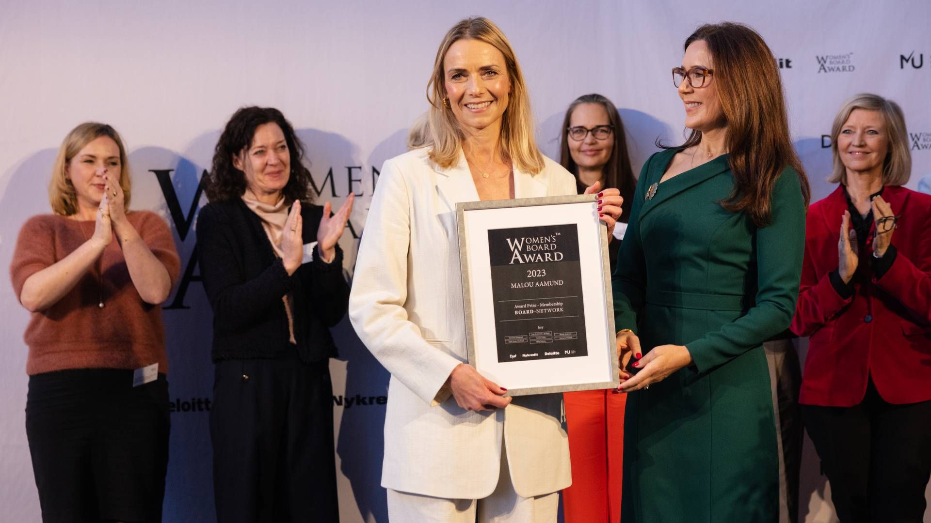 Malou Aamund blev tidligere på året kåret som Danmarks dygtigste kvindelige bestyrelsesmedlem med bestyrelseslederpotentiale - og prisen blev overrakt af Kronprinsesse Mary. | Foto: Gregers Tycho/Ritzau Scanpix
