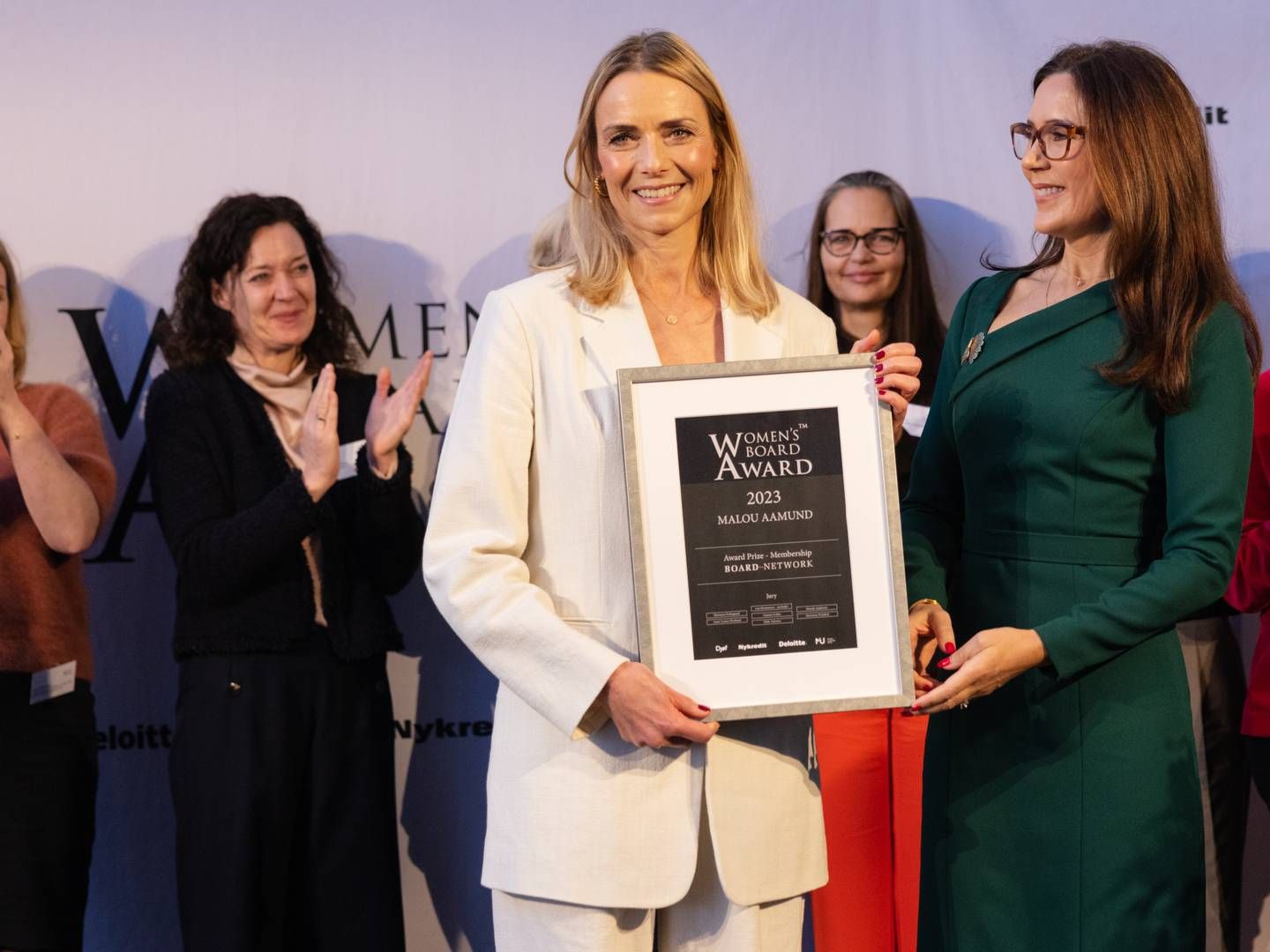 Malou Aamund blev tidligere på året kåret som Danmarks dygtigste kvindelige bestyrelsesmedlem med bestyrelseslederpotentiale - og prisen blev overrakt af Kronprinsesse Mary. | Foto: Gregers Tycho/Ritzau Scanpix