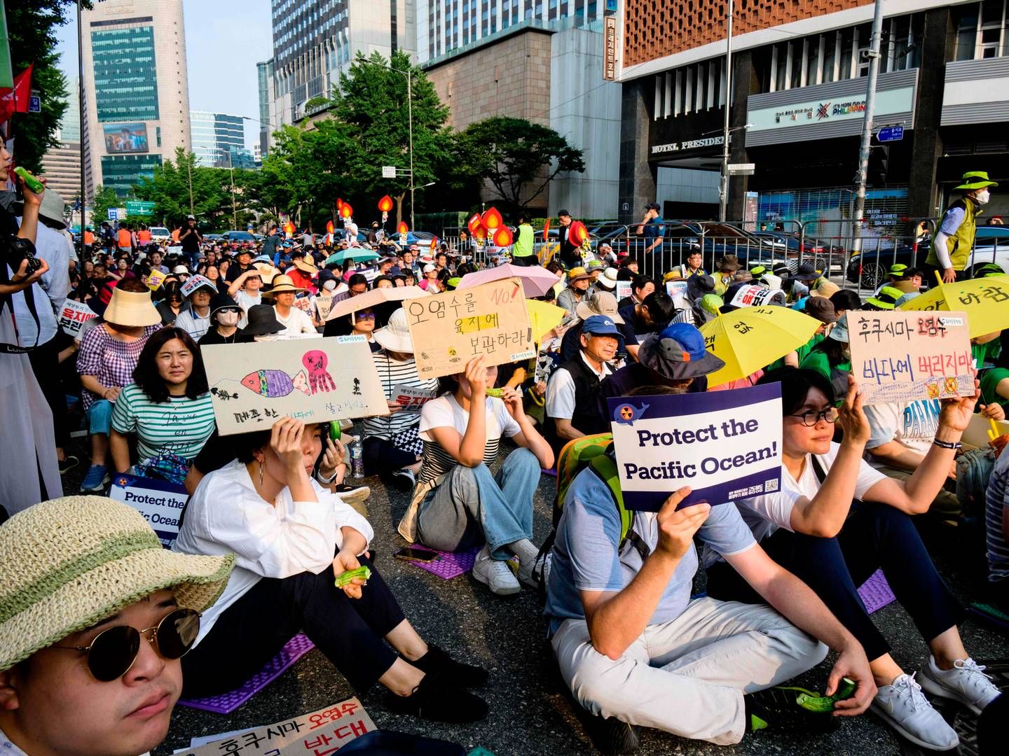 Japans ønske om at udlede radioaktivt vand i Stillehavet har mødt en del protester. Her i Seoul. (Arkivfoto) | Foto: Anthony Wallace
