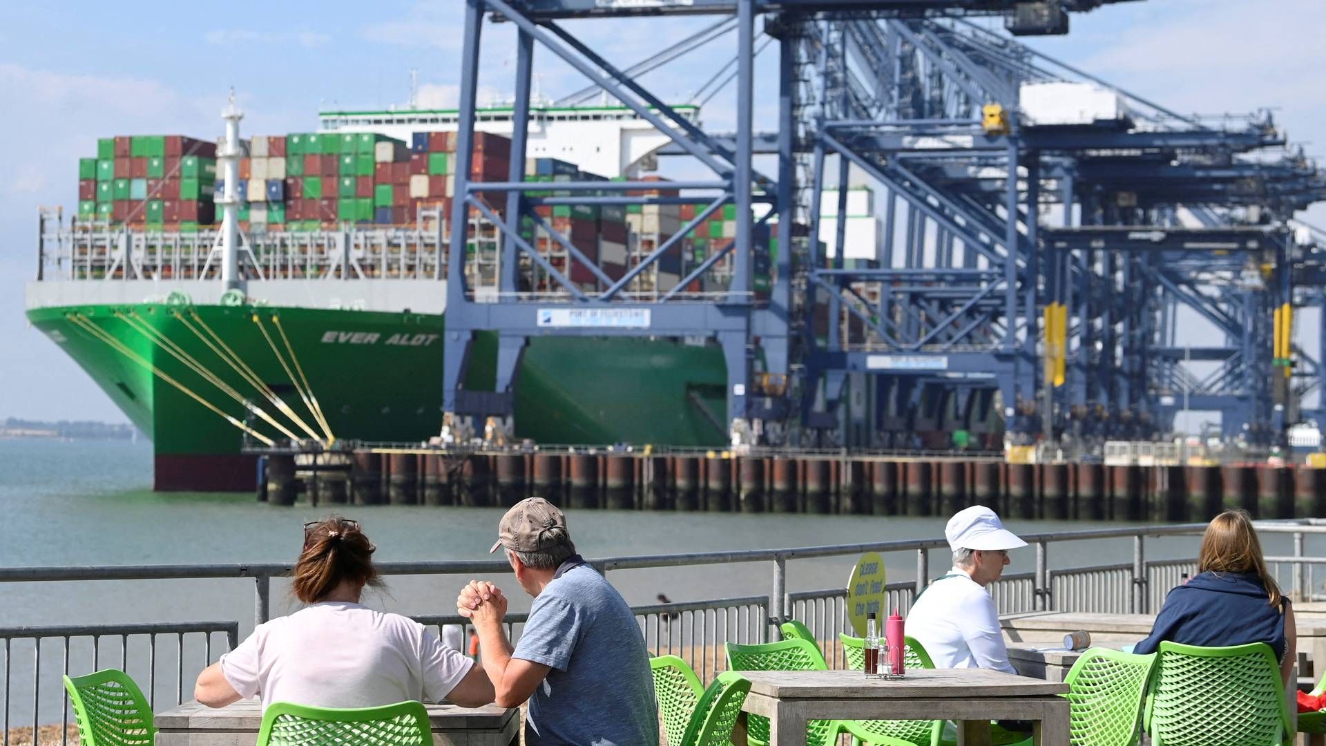 A box vessel in Felixstow, UK's biggest container port. | Photo: Toby Melville/Reuters/Ritzau Scanpix