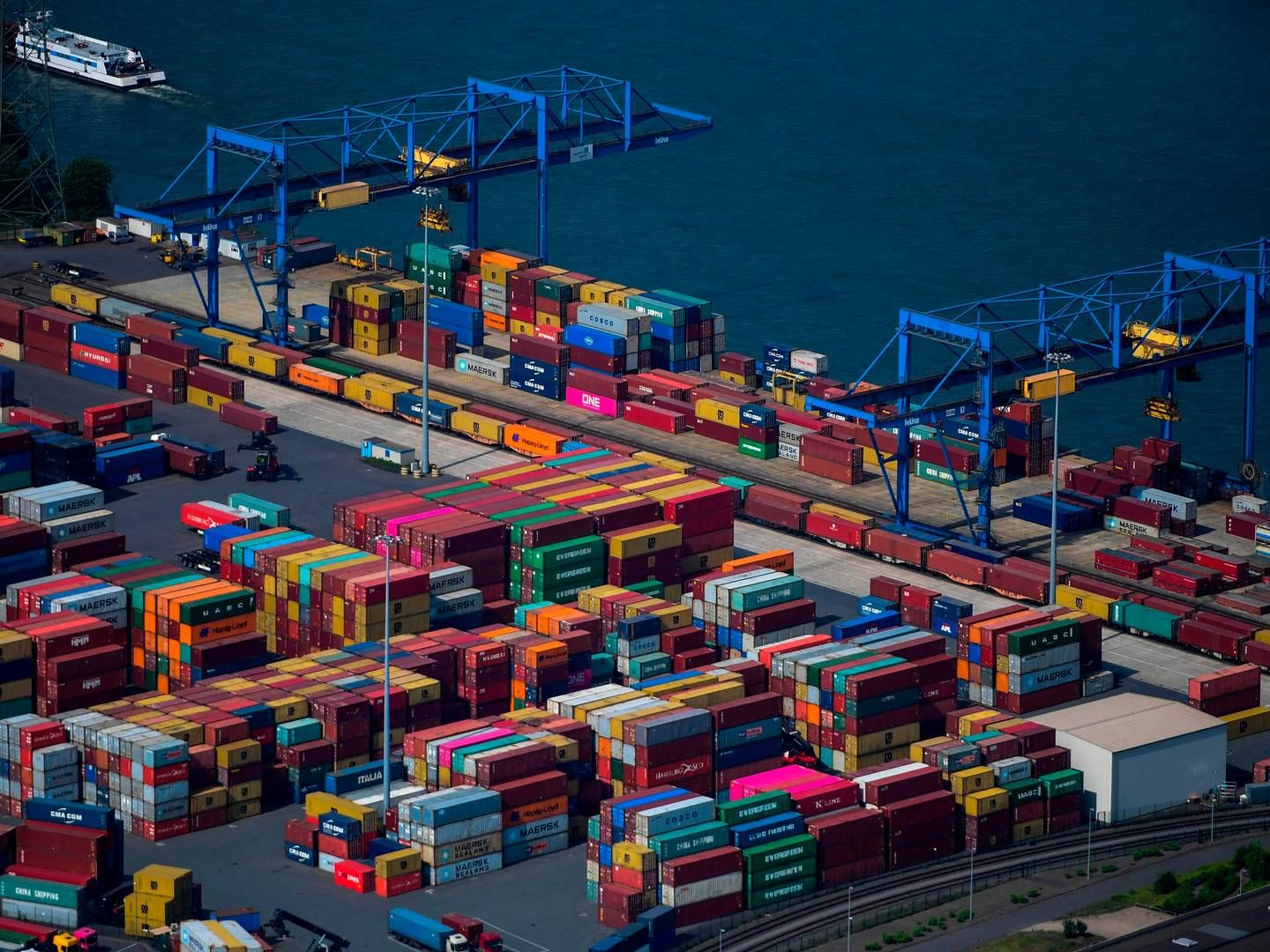 Havnen i Duisburg, hvor PSA International har købt sig ind i selskabet Duisburg Gatewat Terminal. | Foto: Ina Fassbender/AFP/Ritzau Scanpix