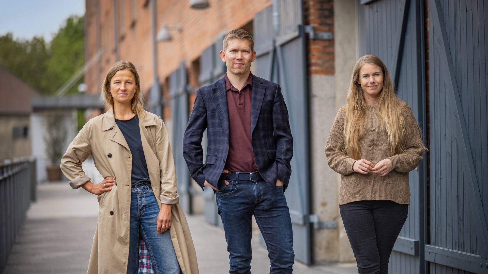 Agreena blev stiftet i 2018 af Julie Koch Fahler (tv.) og Ida Boesen (th.). Siden kom Simon Haldrup (mf.) til som adm. direktør. | Foto: Agreena / Pr