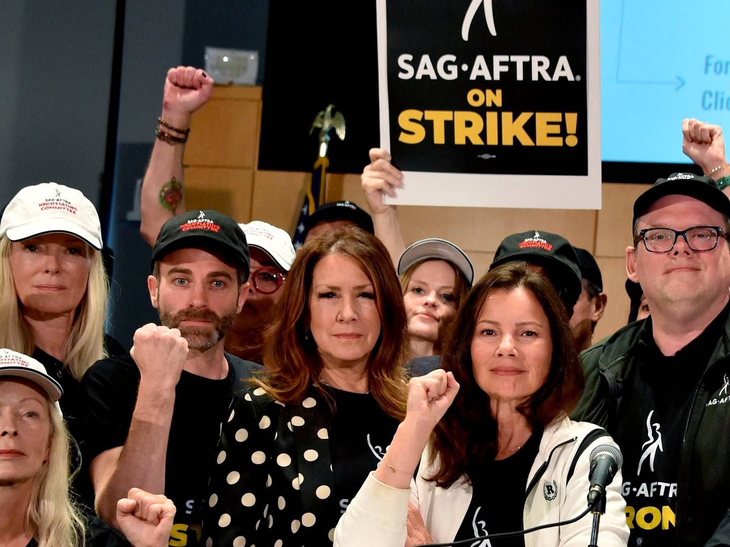 En enig hovedbestyrelse i skuespillernes fagforening Sag-Aftra besluttede torsdag at strejke. | Foto: Chris Delmas/AFP/Ritzau Scanpix