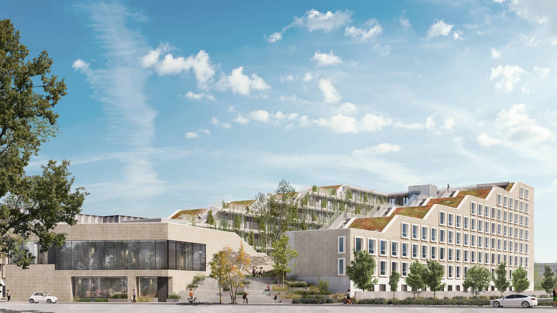 NRE Group har blandt andet udviklet Grunwalds Have på Østerbro i København for AP Pension, KAB og Østre Gasværk Teater. Visualiseringen af projektet er vejledende. | Foto: Pr-visualisering / Nre Group
