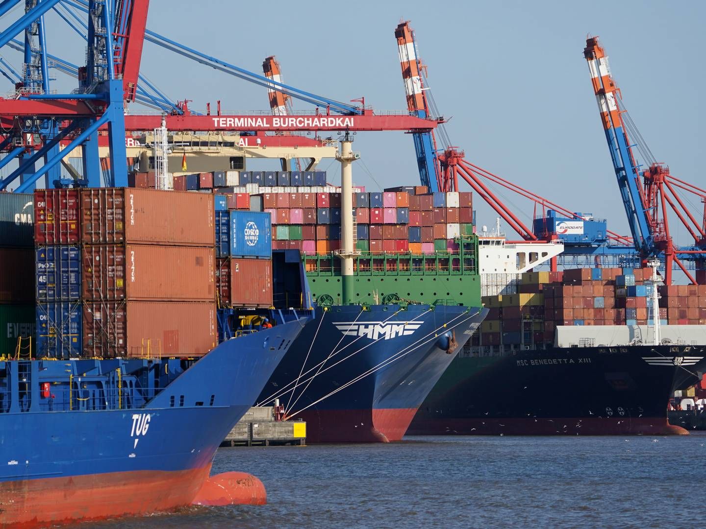 HHLA står bag den største containerterminal Hamborg Havn, som er knudepunkt for de store skibe, der sejler mellem Kina og Nordeuropa. | Foto: Marcus Brandt/AP/Ritzau Scanpix