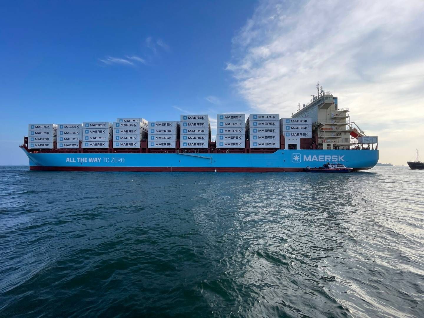 Maersk's first ship to run on green methanol is currently en route to Denmark on its maiden voyage. | Photo: Pr/Mærsk