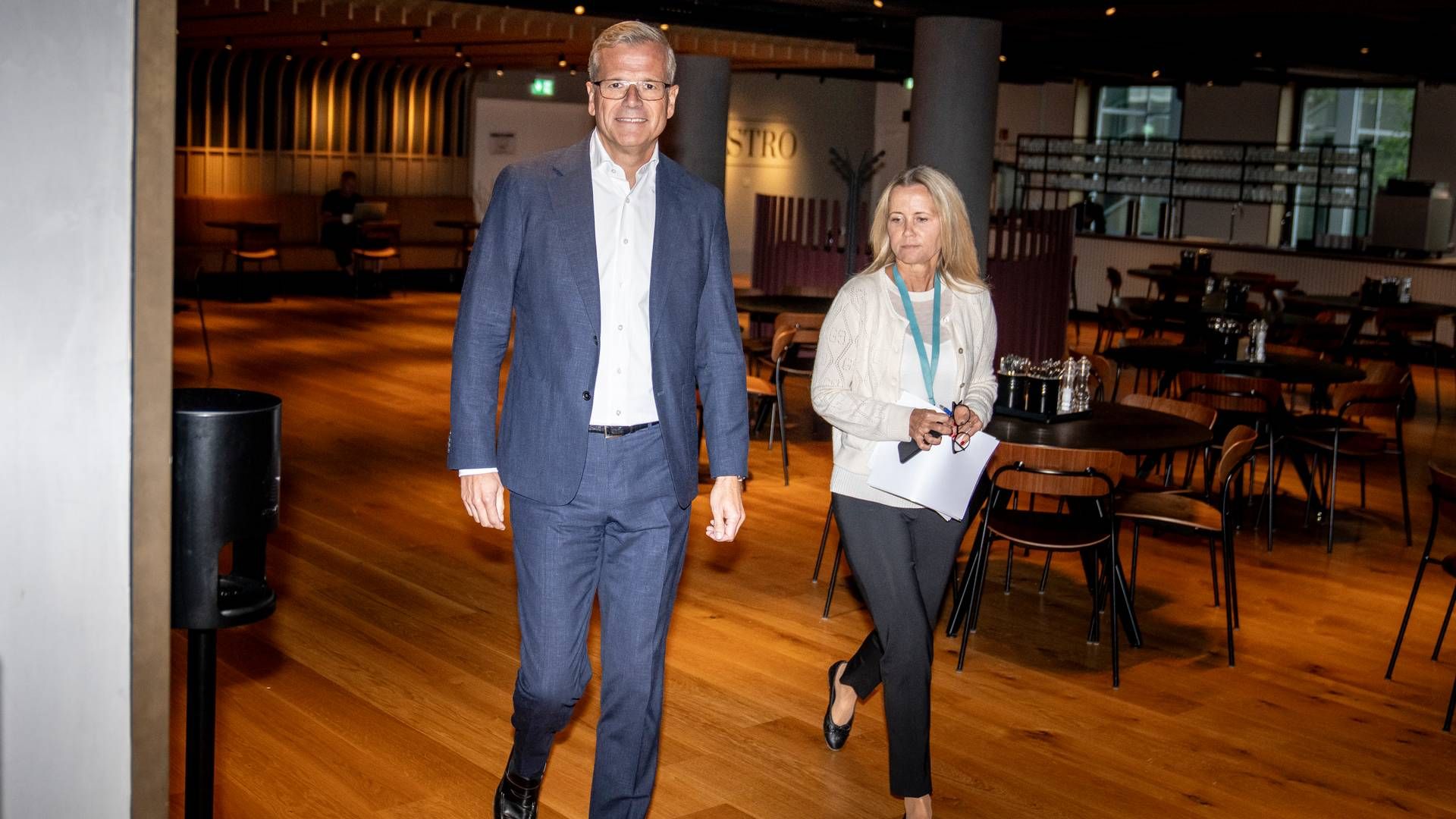 Maersk's CEO, Vincent Clerc, on his way to a press conference in connection with the second quarter results. | Photo: Mads Claus Rasmussen