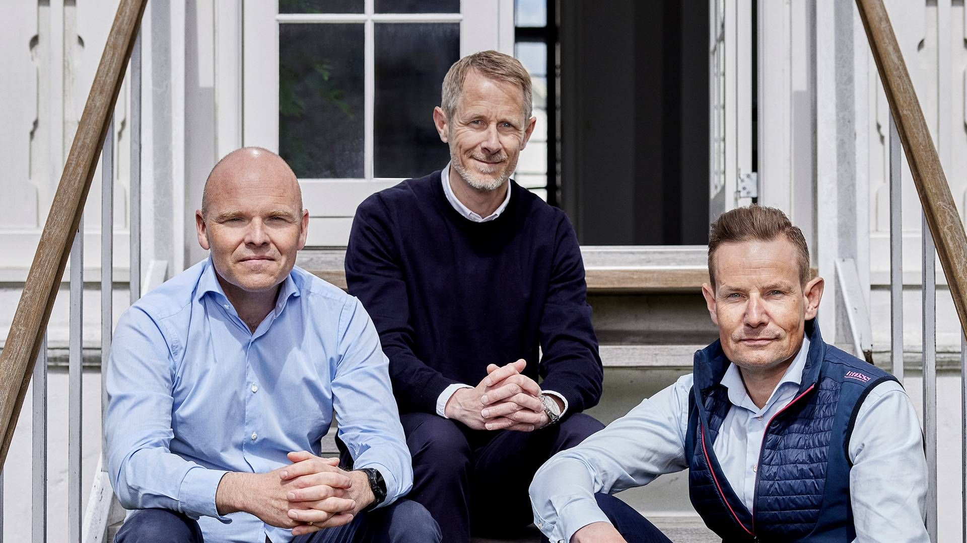 Troels Øberg, tv., Rasmus Lund, og Laurits Bach Sørensen, seniorpartnere og co-foundere, Nordic Alpha Partners. | Foto: Nap