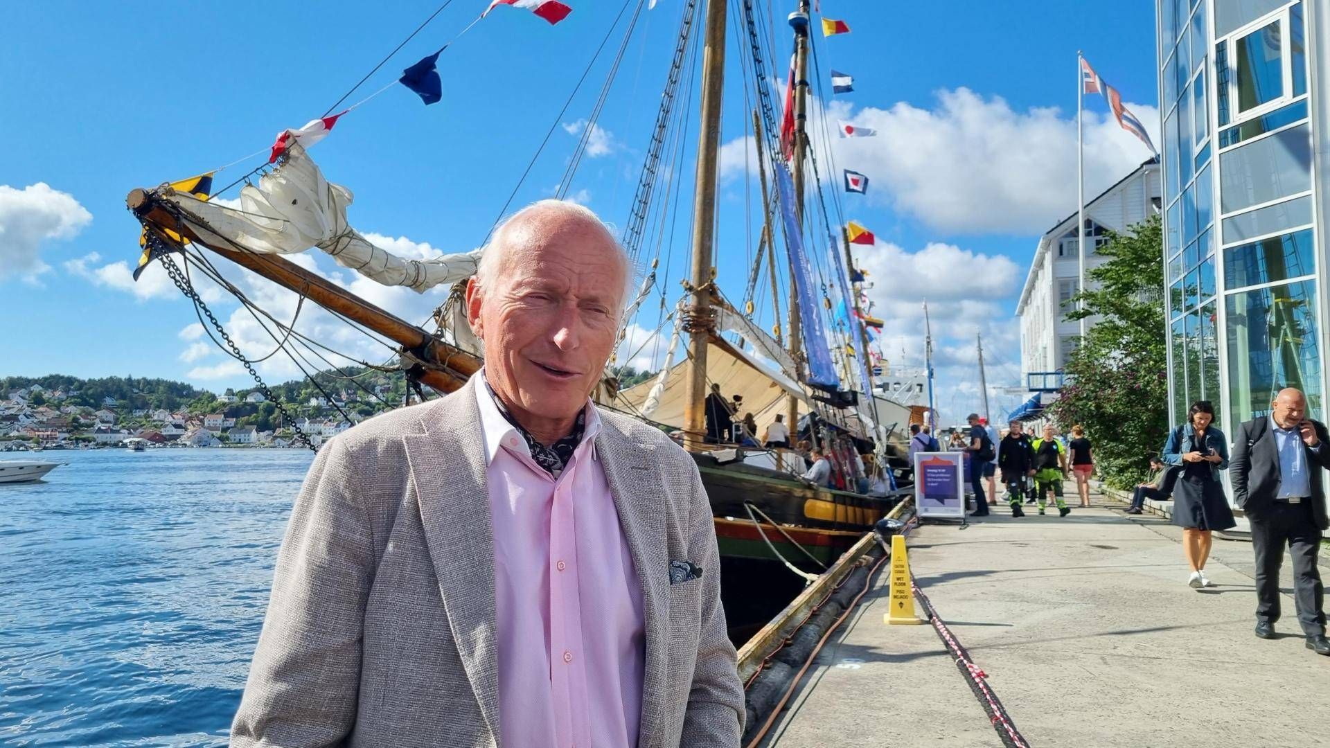 I ARENDAL: Christian Ringnes er en travel mann i sørlandsbyen denne uken. | Foto: Fabian Skalleberg Nilsen