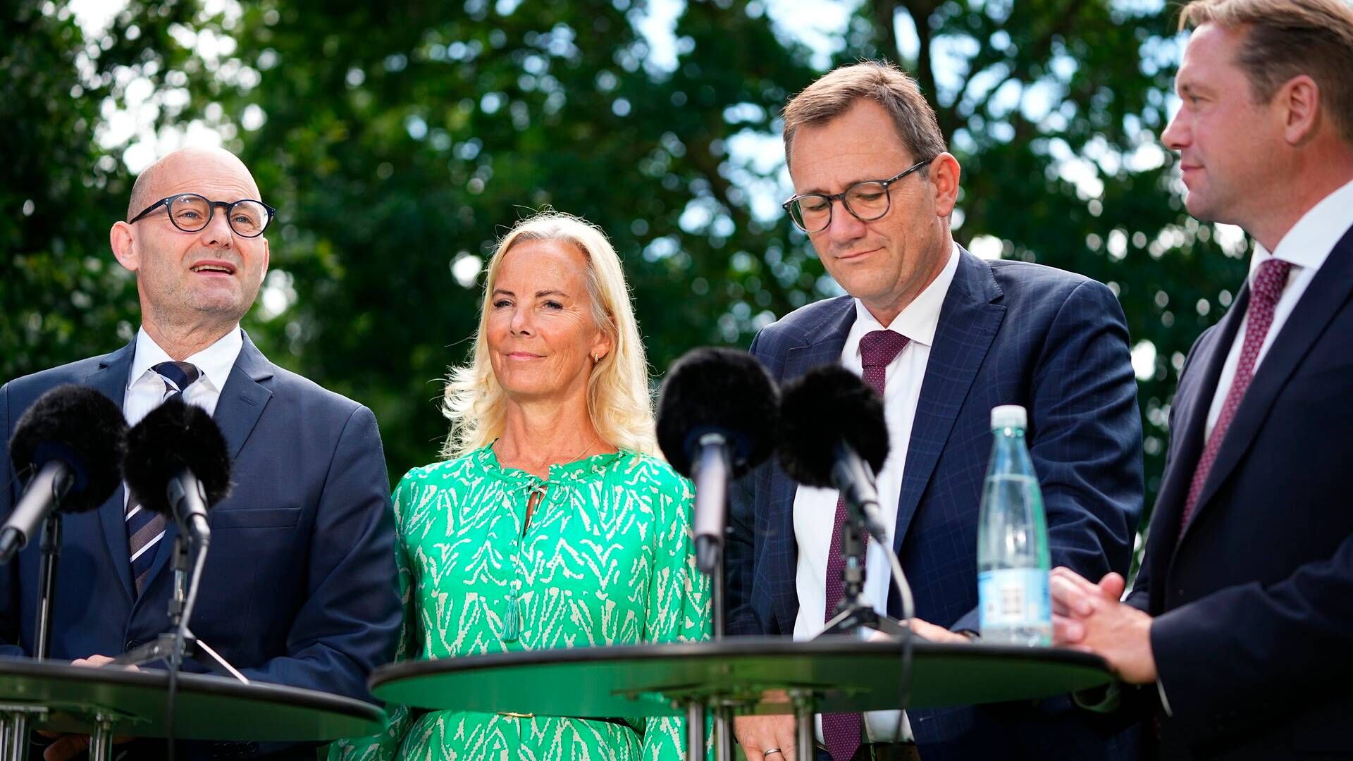 Søren Pape Poulsen, Birgitte Bergman, Niels Flemming Hansen og Marcus Knuth på Konservatives sommergruppemøde. | Foto: Mads Claus Rasmussen/Ritzau Scanpix