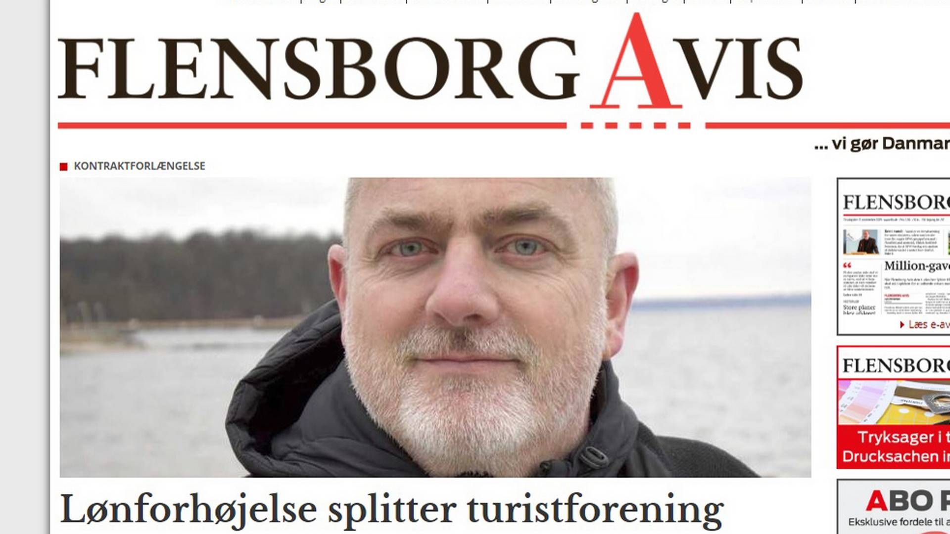 Flensborg Avis er gået på jagt efter en afløser for Jørgen Møllekær i chefredaktørstolen. | Foto: Screenshot