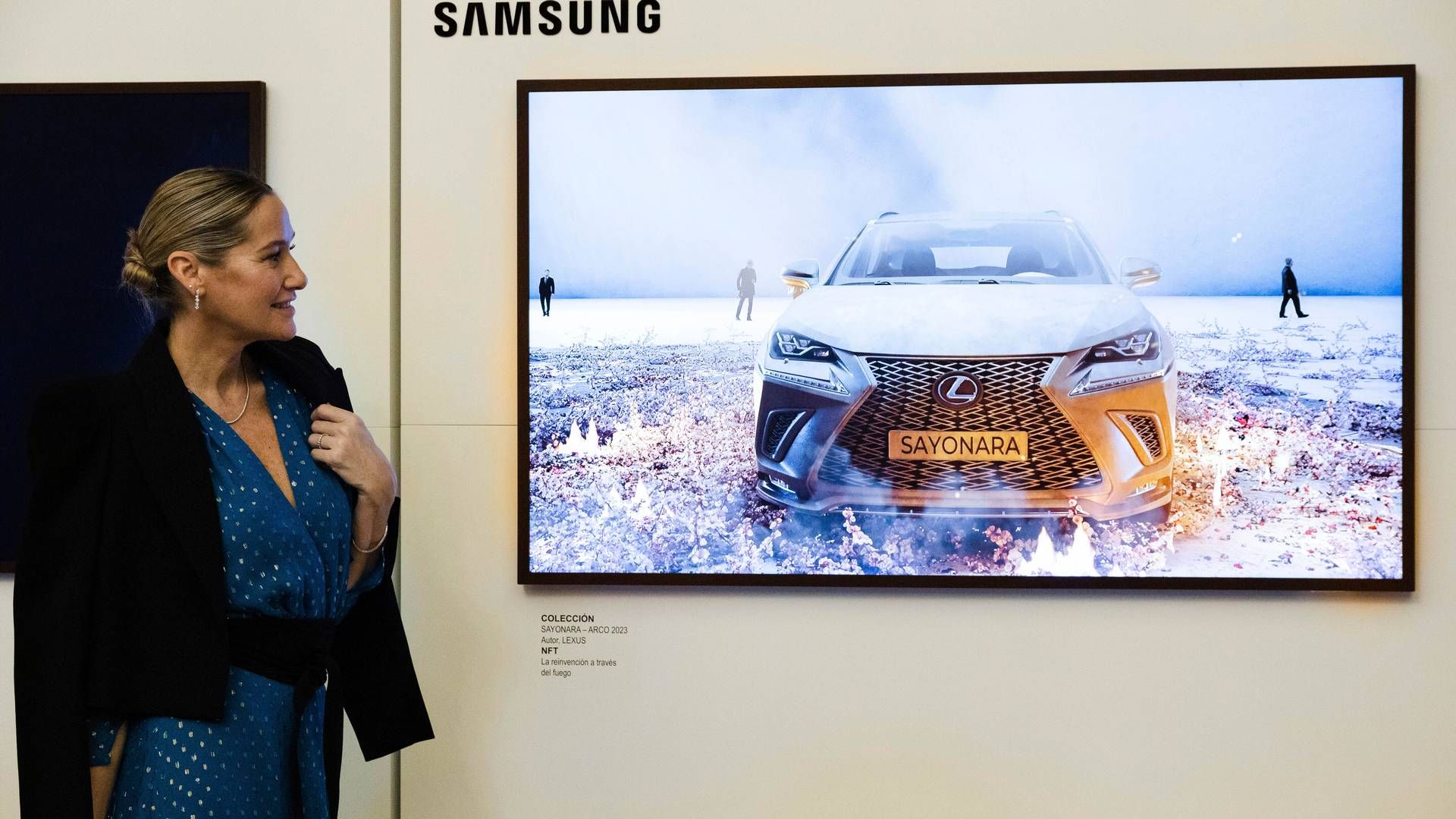 En NFT fra bilproducenten Lexus fremvises her i Madrid. | Foto: Carlos Luján/AP/Ritzau Scanpix