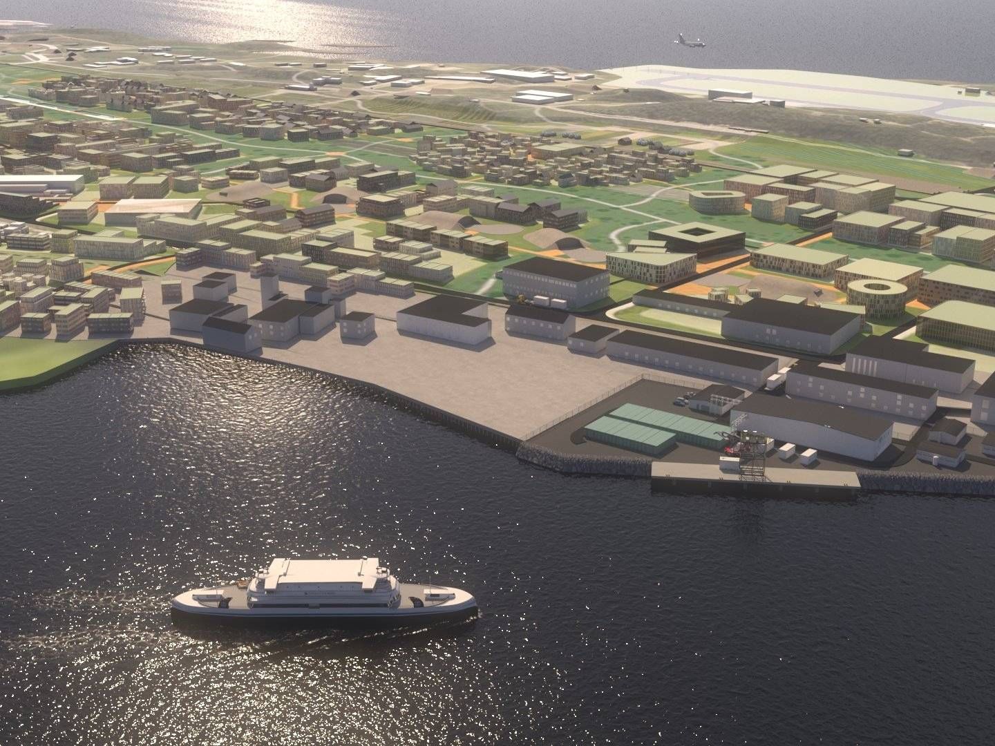 AVTALE: Rederiet Torghatten Nord og GreenH har signert en avtale om leveranser av hydrogen fra og med 2025. Her er en illustrasjon over hvordan anlegget kan bli seende ut i Bodø. | Foto: GreenH