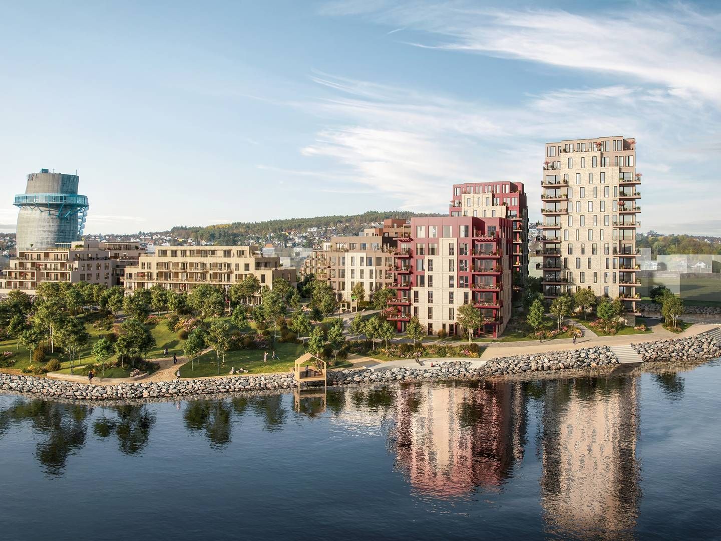 SALGSSTART: Hinna Park-prosjektet i Stavanger kommune. | Foto: Skisse av EVEImages og Brandsberg-Dahls Arkitekter