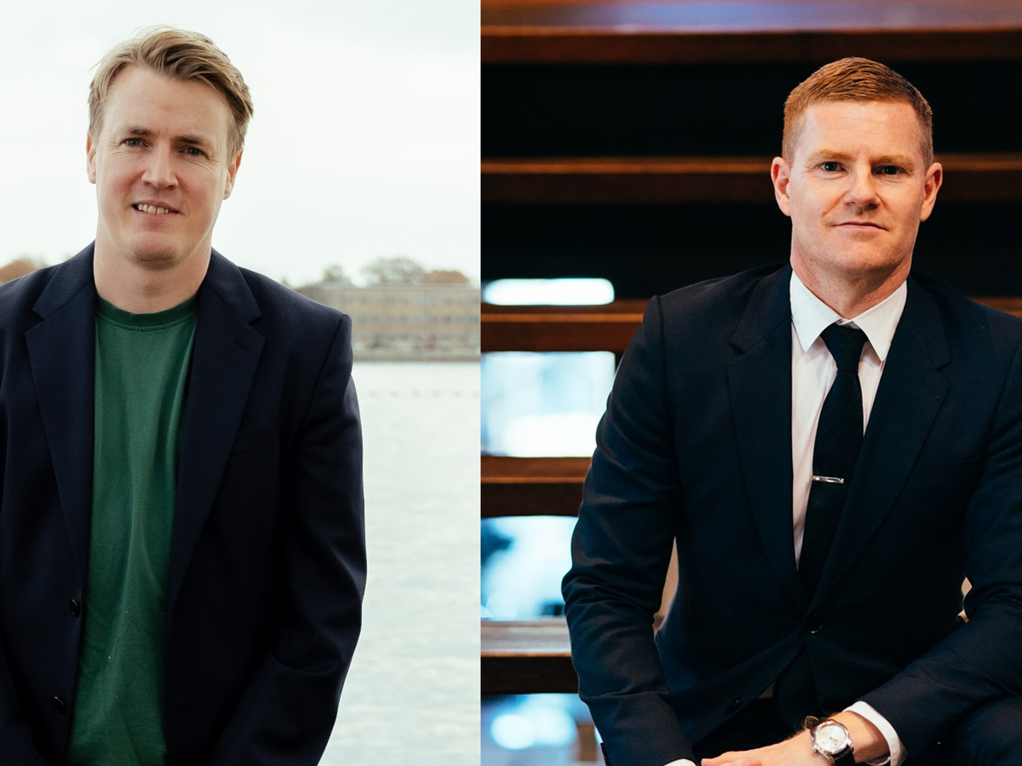 Charlie Stjerneklar er direktør i KreaKom og Mads Brandstrup er direktør i Danske Medier. | Foto: PR