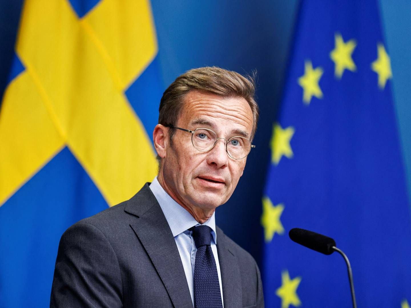 Ifølge den svenske statsminister Ulf Kristersson skal Sverige være med til at udvikle AI. Arkivfoto: Tt News Agency/Reuters/Ritzau Scanpix