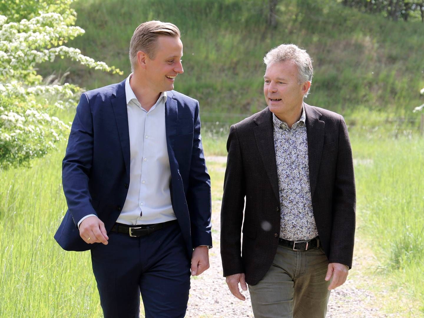 Jesper Kalko, tidligere adm. direktør i NTI (th), sammen med nuværende adm. direktør i NTI, Johan Harrestrup (tv). | Foto: Nti