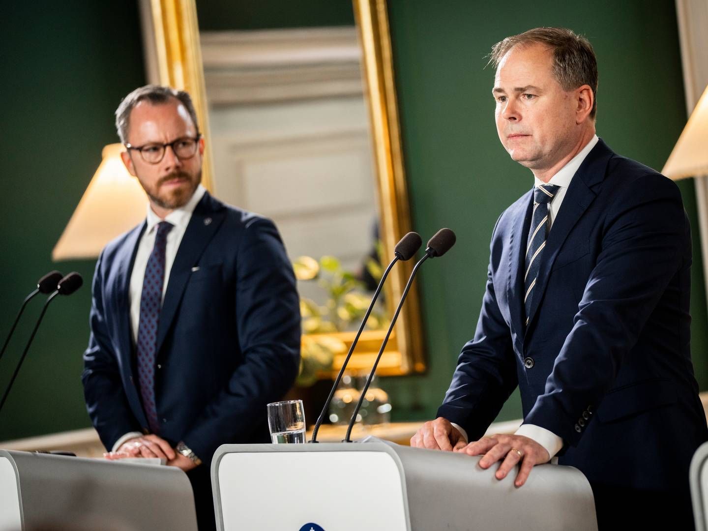 Økonomiminister Jakob Ellemann-Jensen (V) forklarede på et pressemøde, at det er besynderligt, at man som regering nævner en virksomhed i en økonomisk redegørelse så mange gange, som den danske netop har gjort med Novo Nordisk. | Foto: Ida Marie Odgaard