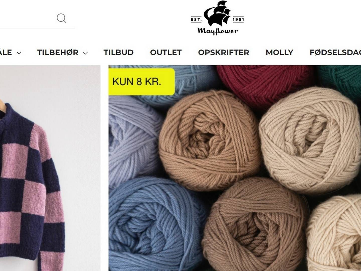 A/S Vest-Tex har i mere end 70 år produceret garnmærket Mayflower, der sidste år udvidede med egen webshop. | Foto: Screenshot/Mayflower