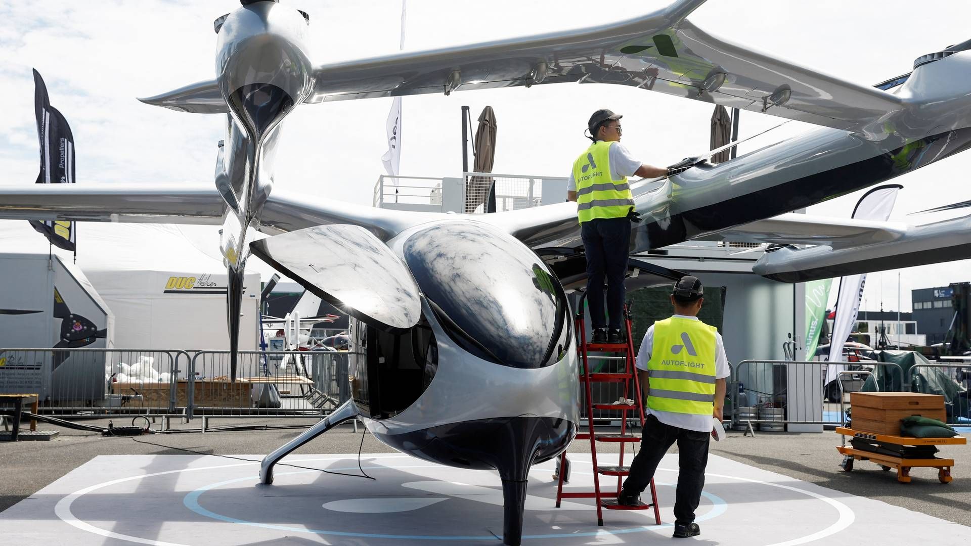En stribe forskellige droner til passagertransport er blevet udviklet og bliver nu testet. Her er det fra tyske Autoflight, som har lovet at være klar til at flyve passagerer til OL i Paris i sommeren 2024. | Foto: Benoit Tessier/Reuters/Ritzau Scanpix