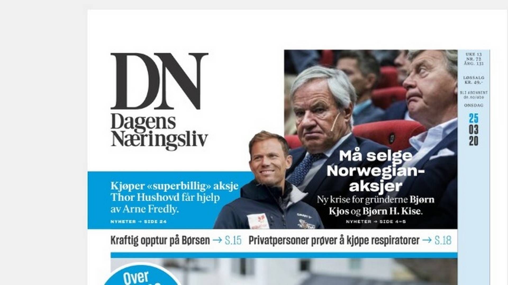 DN Media Group, der blandt andet står bag Dagens Næringsliv, skal også spare. En række norske mediehuse skal i efteråret skære ned. | Foto: Screenshot