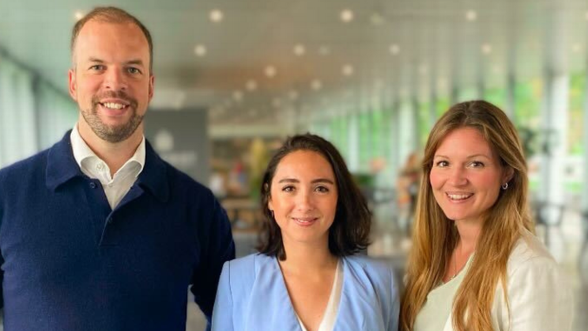 Maersk Growth's new management team consists of CEO Jonas Linnebjerg, as well as Alexa Ríos, who will be responsible for strategic business innovation, Ida Christine Brun, who will be head of ecosystem management. | Photo: Maersk Growth