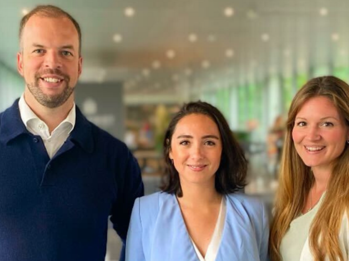 Maersk Growth's new management team consists of CEO Jonas Linnebjerg, as well as Alexa Ríos, who will be responsible for strategic business innovation, Ida Christine Brun, who will be head of ecosystem management. | Foto: Maersk Growth
