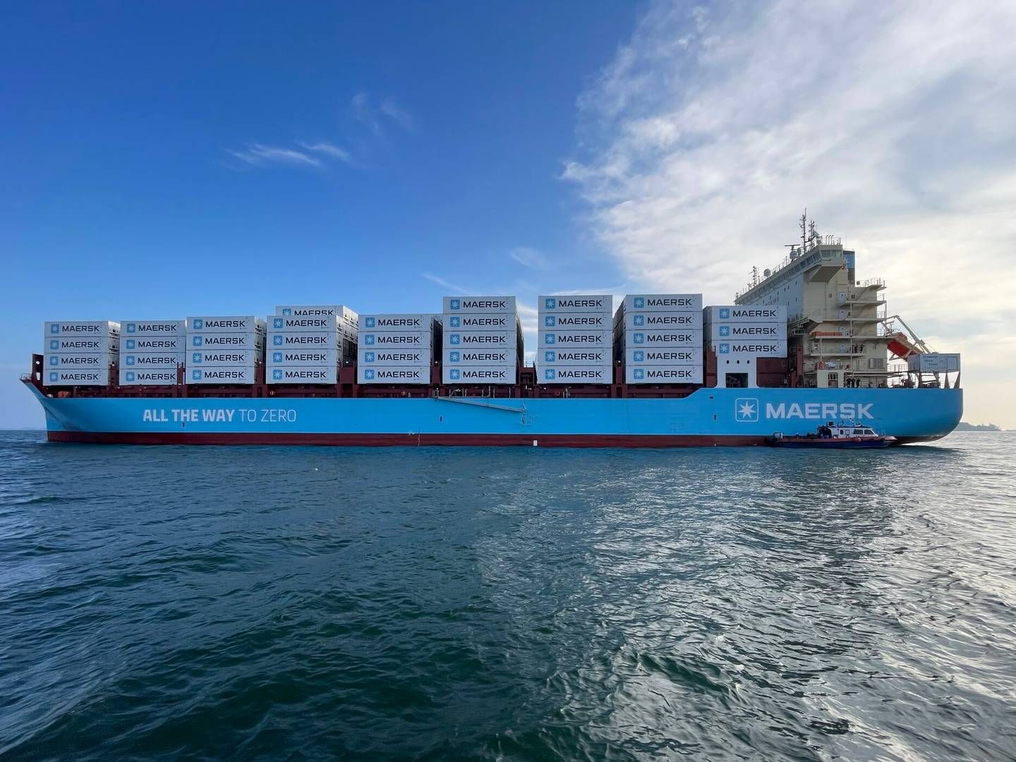Maersk's new methanol ship is en route for Copenhagen, where it will be christened next week by EU Commission President Ursula von der Leyen. | Foto: Pr/mærsk