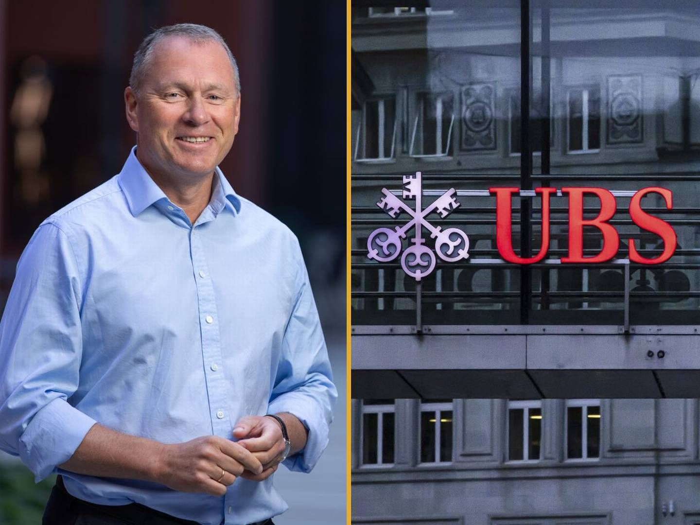 Oljefondet er nå største eier i den sveitsiske storbanken UBS. Til venste oljefondssjef Nicolai Tangen.