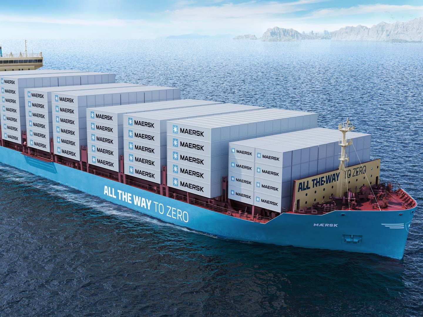 På torsdag navngiver Mærsk verdens første containerskib, der vil kunne sejle på grøn metanol - i det her tilfælde biometanol. | Foto: Pr-foto