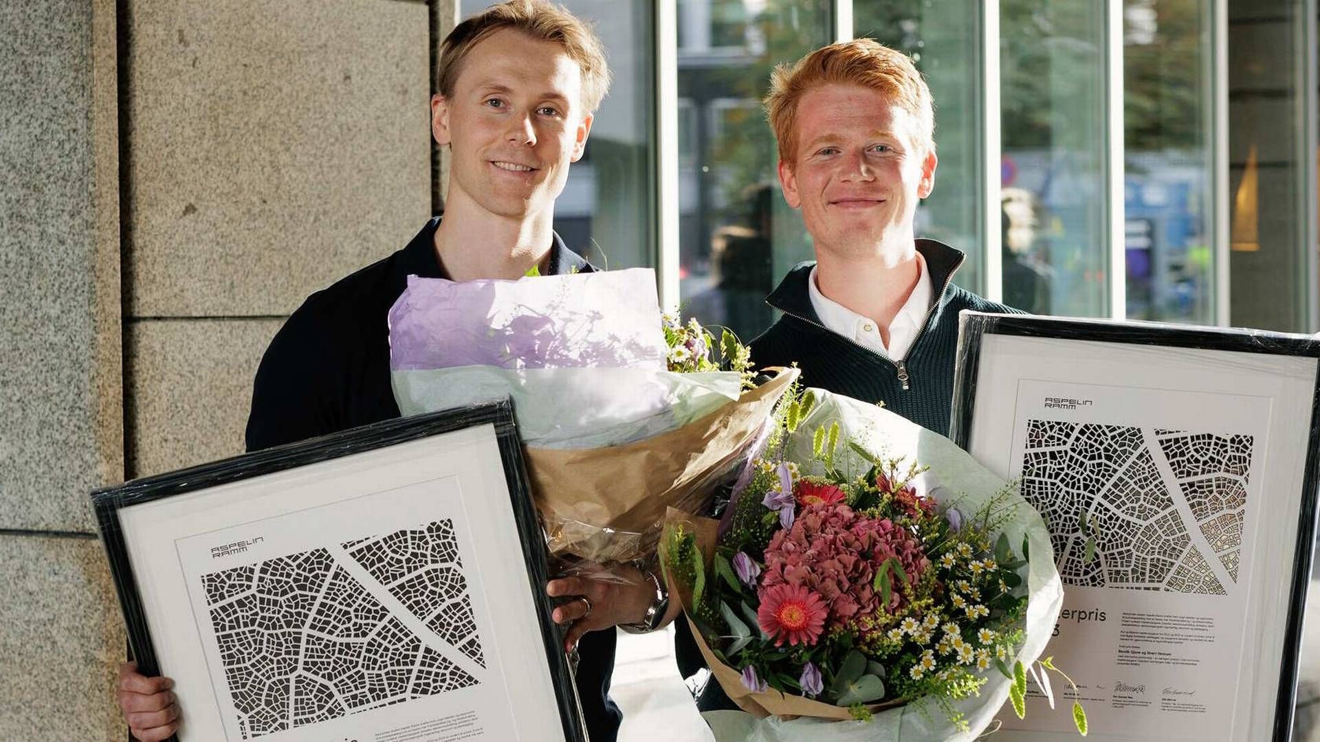 HEDRET: Bendik Gjone og Sivert Hennum har vunnet Aspelin Ramm-prisen 2023. | Foto: Aspelin Ramm