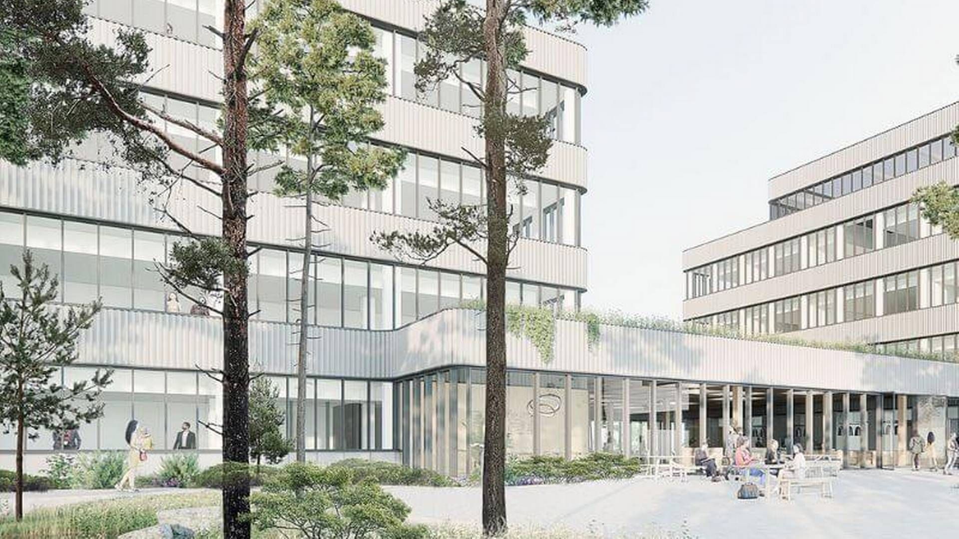 Computerillustration af et nyt laboratoriehus ved DTU Science Parks Forskerparken i Hørsholm. | Foto: DTU Science Park / PR
