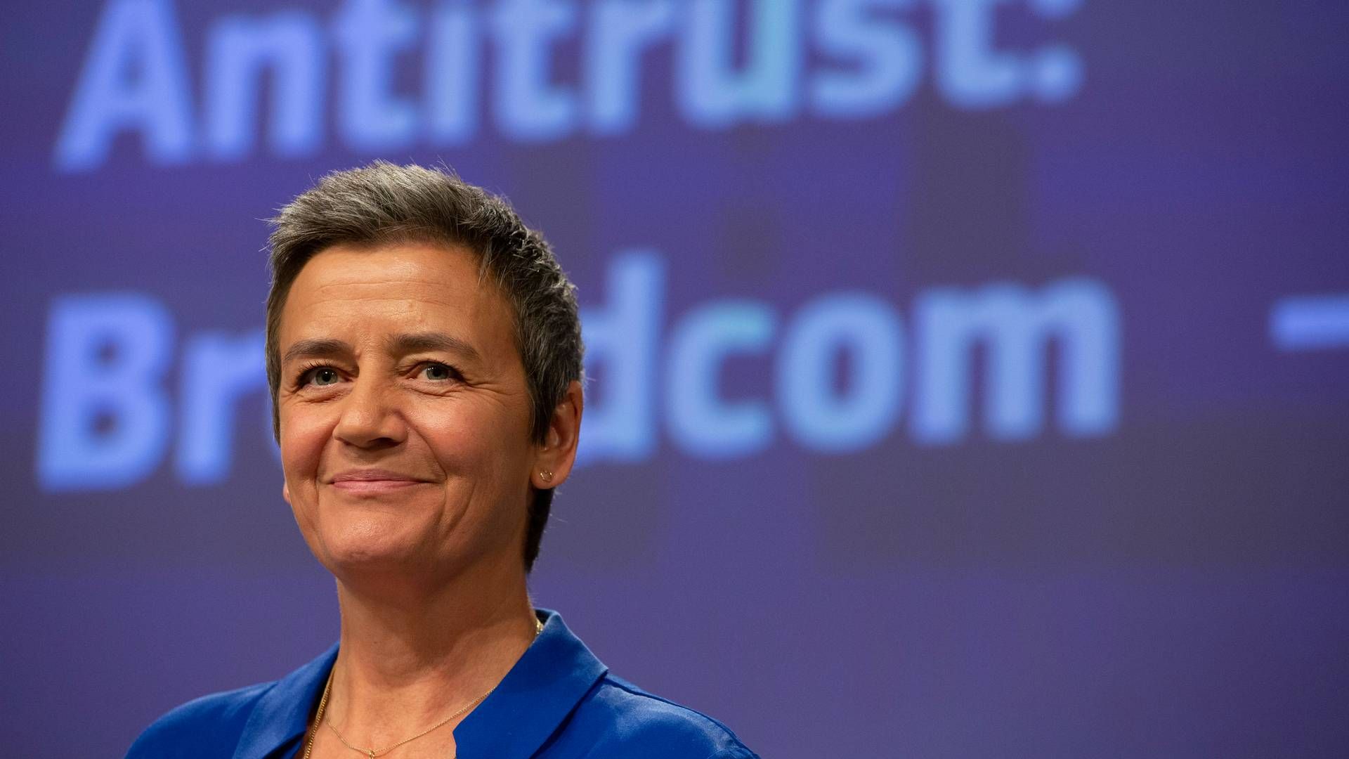 Margrethe Vestager har taget orlov fra posten som EU-Kommissær, så længe hun er kandidat til posten som chef for Den Europæiske Investeringsbank. | Foto: Virginia Mayo/AP/Ritzau Scanpix