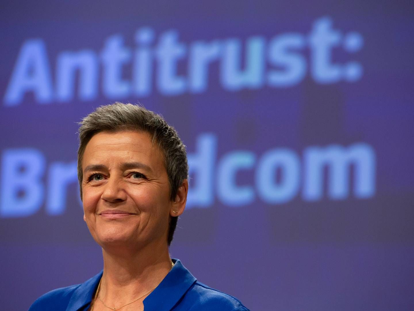 Margrethe Vestager har taget orlov fra posten som EU-Kommissær, så længe hun er kandidat til posten som chef for Den Europæiske Investeringsbank. | Foto: Virginia Mayo/AP/Ritzau Scanpix