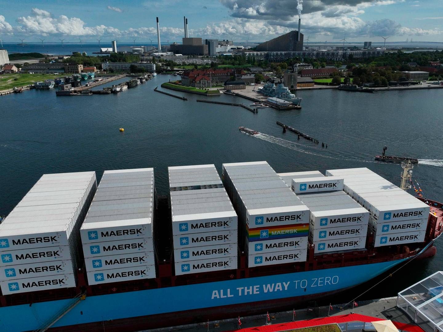 Laura Maersk was named by EU President Ursula von der Leyen in Copenhagen on Thursday this week. | Foto: Sergei Gapon/AFP/Ritzau Scanpix