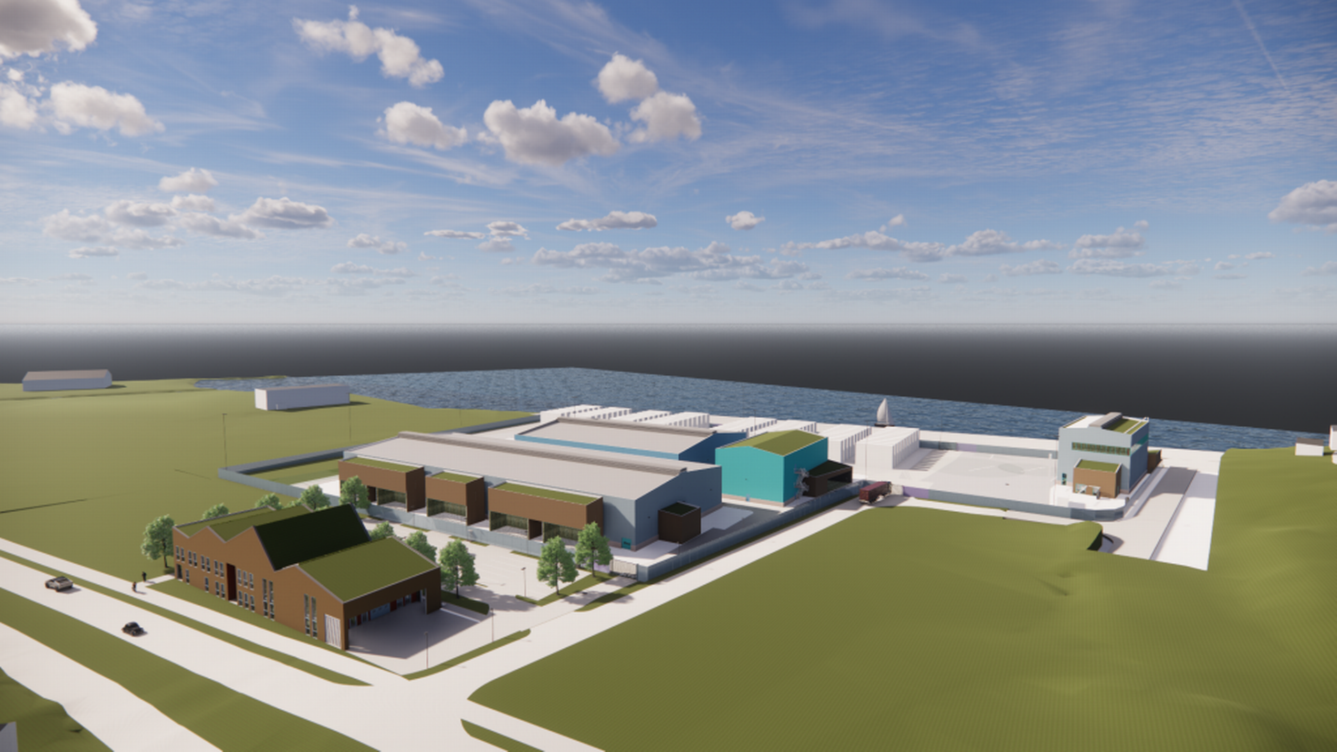 MÅSJØEN: Illustrasjon over hvordan hydrogenfabrikken i Mosjøen kan bli seende ut.