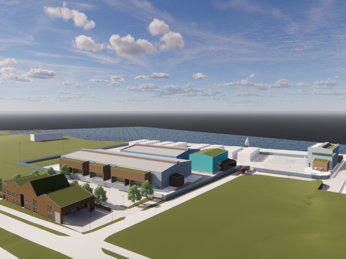 MÅSJØEN: Illustrasjon over hvordan hydrogenfabrikken i Mosjøen kan bli seende ut.
